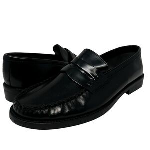 Mango Sleek Black Leather Loafers